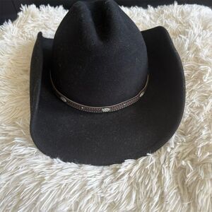Rodeo King Unisex Black‎ Wool Cowboy Hat Size L Western Style